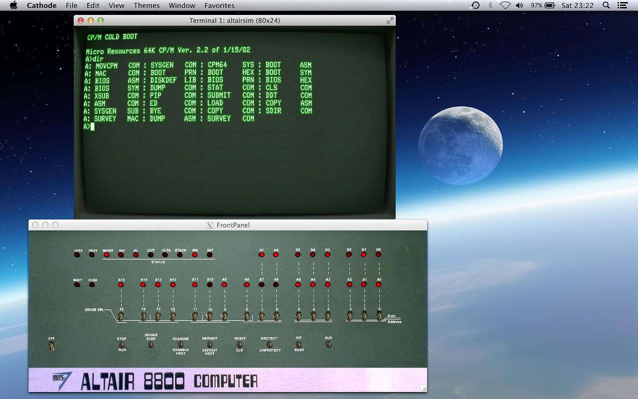 Altair 8800 running CP/M 2.2